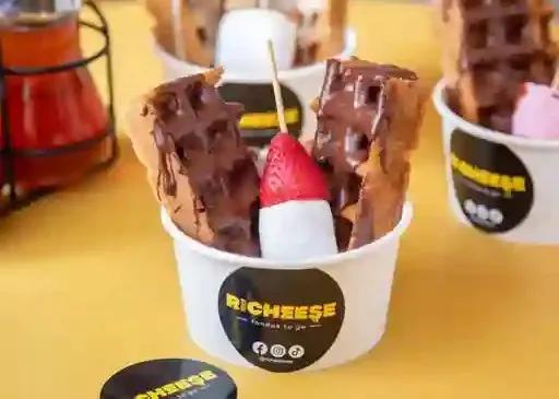 Popular item de Richeese MX: Fondue de nutella o chocolate amargo